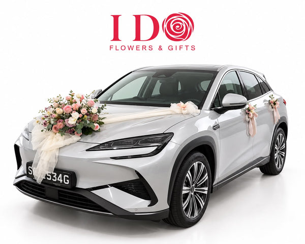 Pastel Garden Wedding Car Decoration AWD22