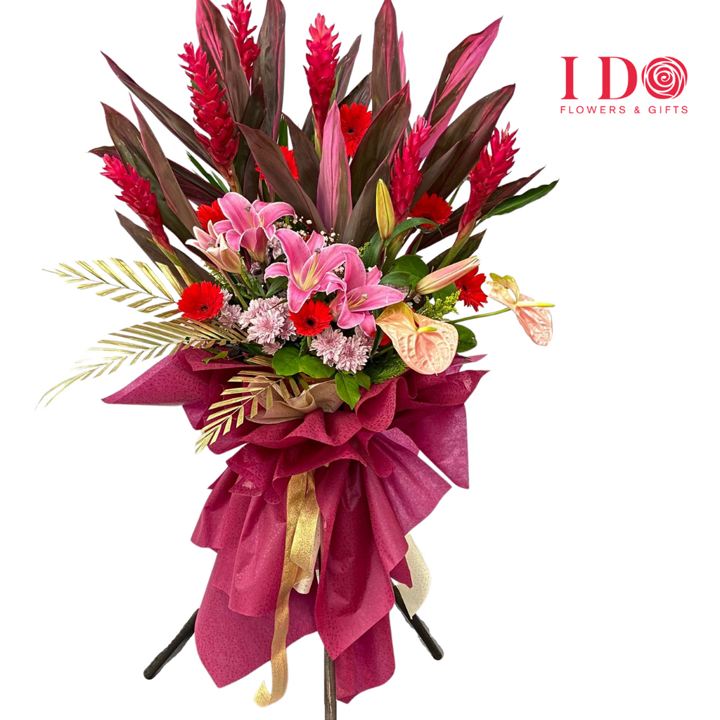 Prosperity Modern Congratulatory Tripod Stand AGP51 I DO Flowers & Gifts