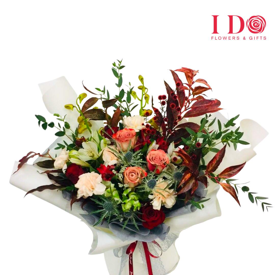 Modern Carnation & Rose Bouquet AHB 80