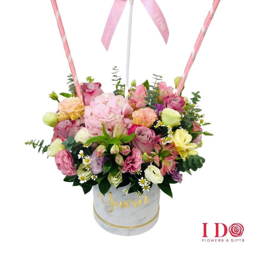 Customized Balloon with Table Flower Arrangement ABP07