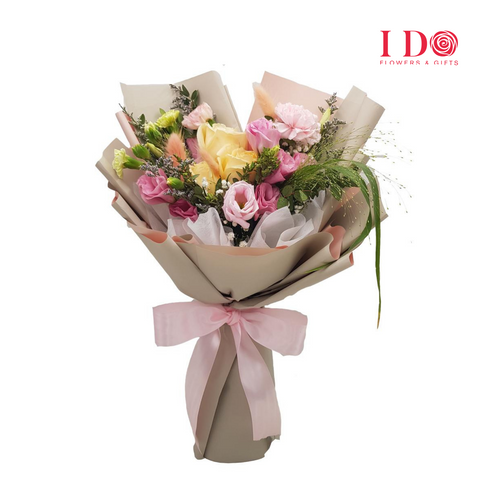 Fresh Roses and Eustoma Bouquet AHB88