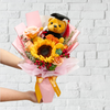 Graduation Bouquet with Sunflower and Graduation Bear AGB2