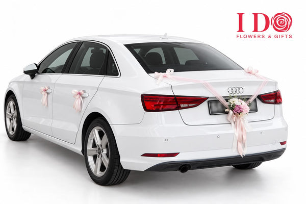 Blush Romance Wedding Car Decoration AWD21