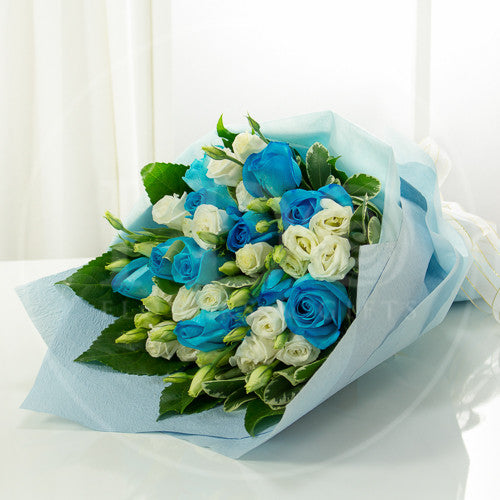 True Blue Romantic Blue Rose Bouquet AHB 13