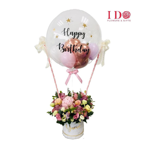 Customized Balloon with Table Flower Arrangement ABP07